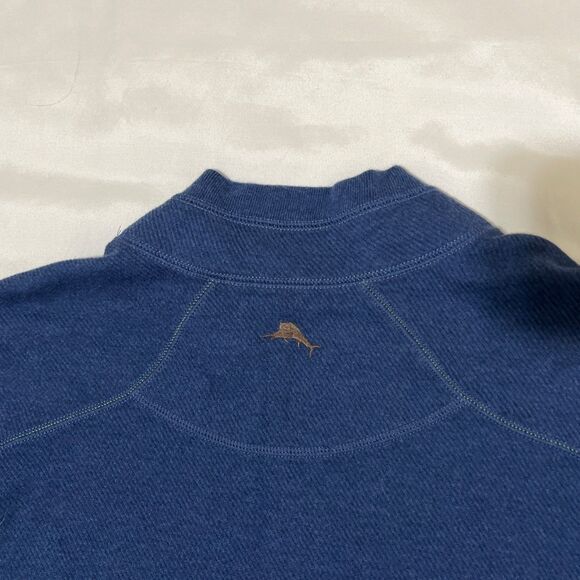 Tommy Bahama Pullover Mens ~XL Green Blue Reversible 1/4 Zip Knit Chest 24” - Picture 8 of 13